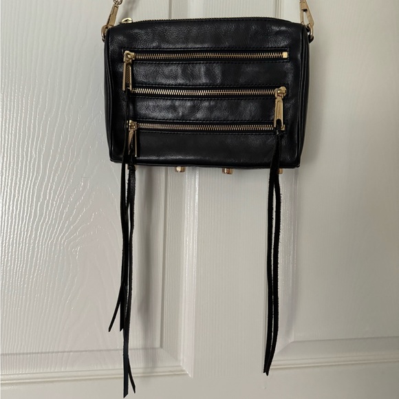 Rebecca Minkoff Crossbody Black Leather Bag with Gold Tone Hardware - Picture 3 of 14